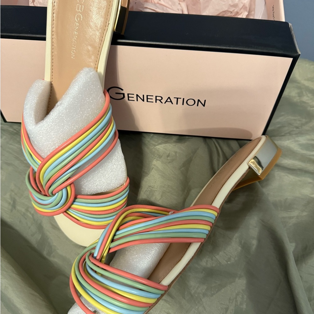Brand new BCBG multicolor sandals! Brand new in box.